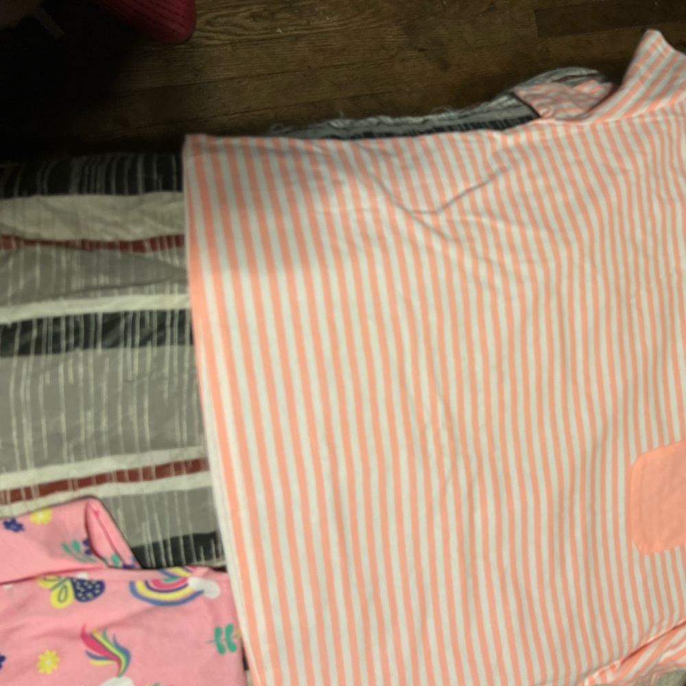 Short sleeve girls summer top. Stripes.  Beautiful color.